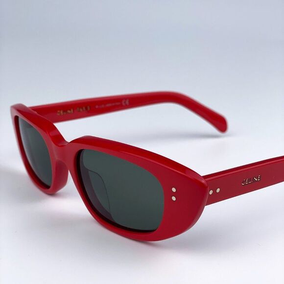 NEW Celine CL40095U 68N Shiny Red  Green Geometric Women Sunglasses - Picture 6 of 13